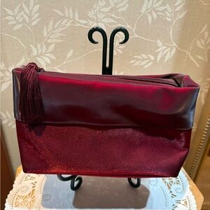 Yves Saint Laurent Red Iridescent Cosmetic Jewelry Bag